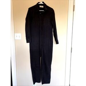 One Teaspoon Black 100% Cotton Denim Snap Front Jumpsuit 1pc Outfit Womens Small